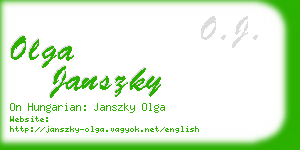 olga janszky business card